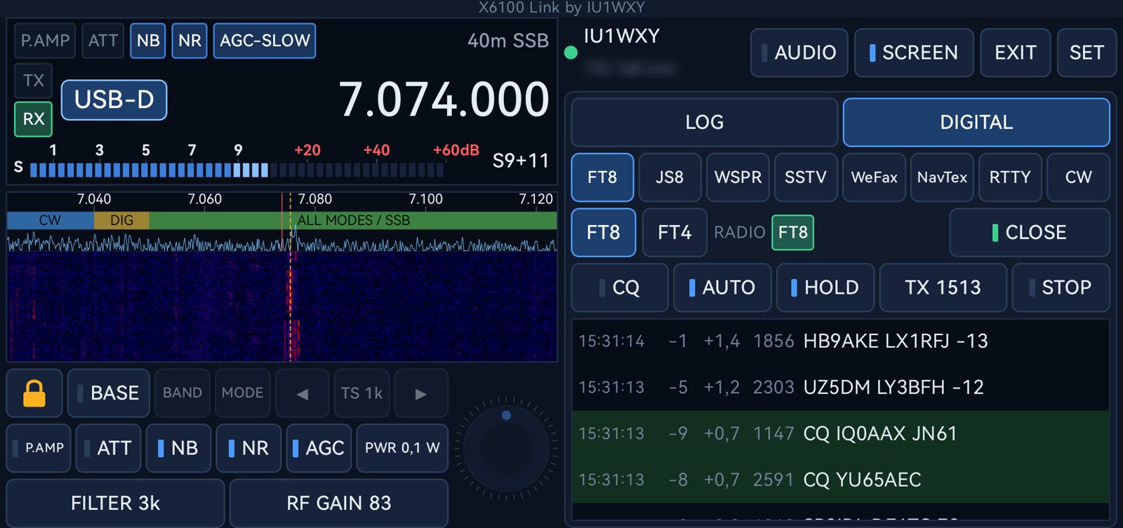 FT8 in the app